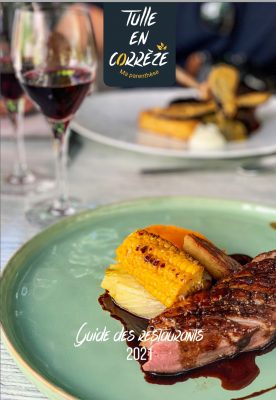 Couverture Guide des restaurants 2021 - Restaurant le Bouche à Oreille ©Marie Frayssinet ©Les Conteurs ©OT Tulle en Corrèze
