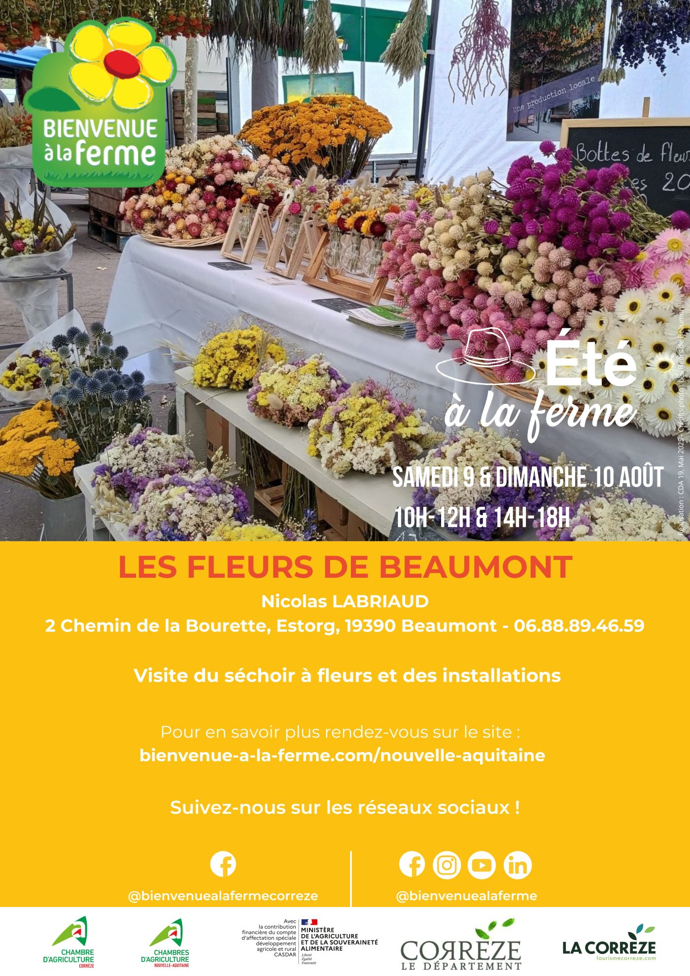 AFFICHE BAF ÉTÉ – PRODUCTEURS – LES FLEURS DE BEAUMONT